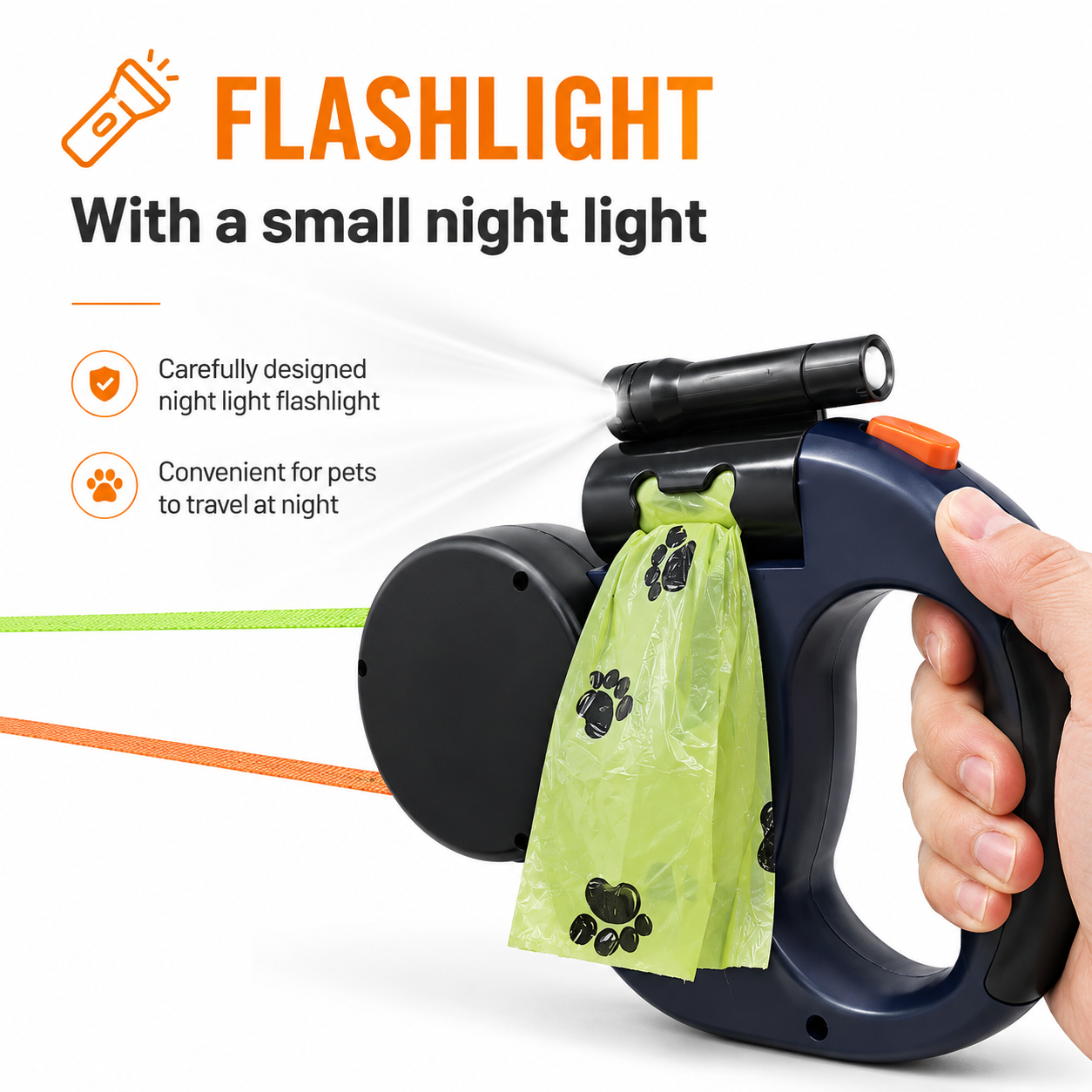 🐾Waoo Waoo DuoWalk – Retractable Double Dog Leash with LED Light🐾