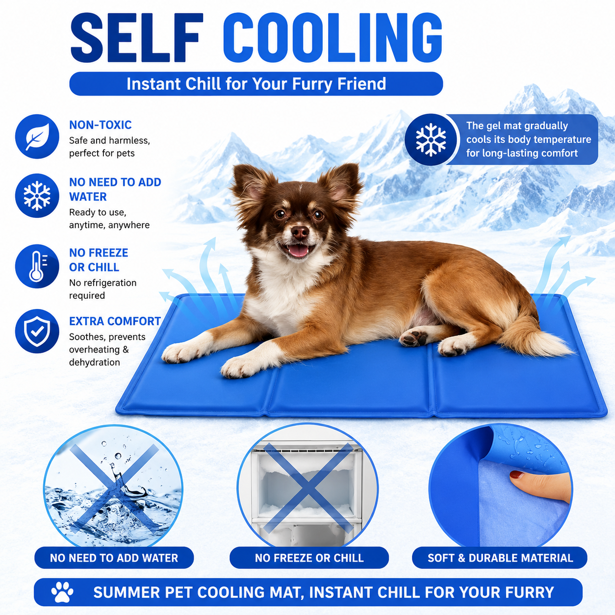 🐾Waoo Waoo IceGlide – Self-Cooling Gel Mat for Dogs & Cats🐾
