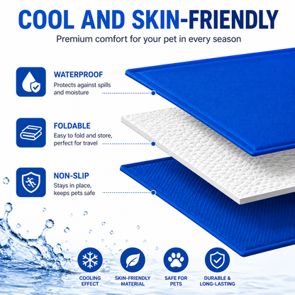 🐾Waoo Waoo IceGlide – Self-Cooling Gel Mat for Dogs & Cats🐾