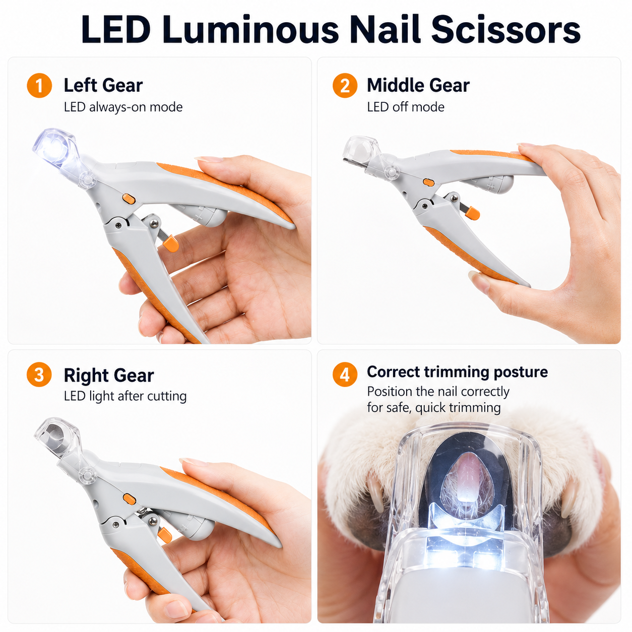 🐾Waoo Waoo ClearCut – LED Light Pet Nail Clippers🐾