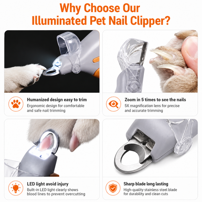 🐾Waoo Waoo ClearCut – LED Light Pet Nail Clippers🐾