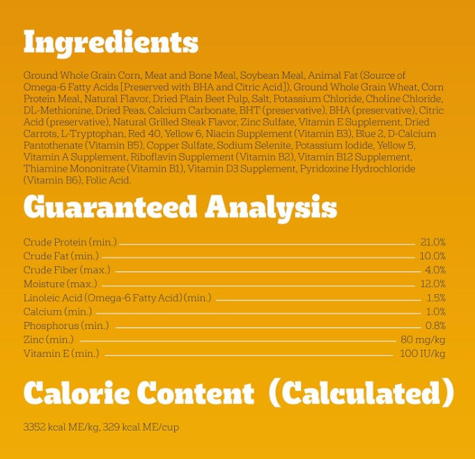 🐾Pedigree Adult Dry Dog Food, Complete Nutrition, Grilled Steak & Vegetable Flavor, 18 lb. Bag🐾